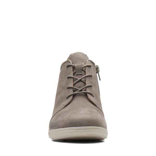 Clarks Womens Un Tallara Eva Ankle Boots Taupe Nubuck | UK-294358